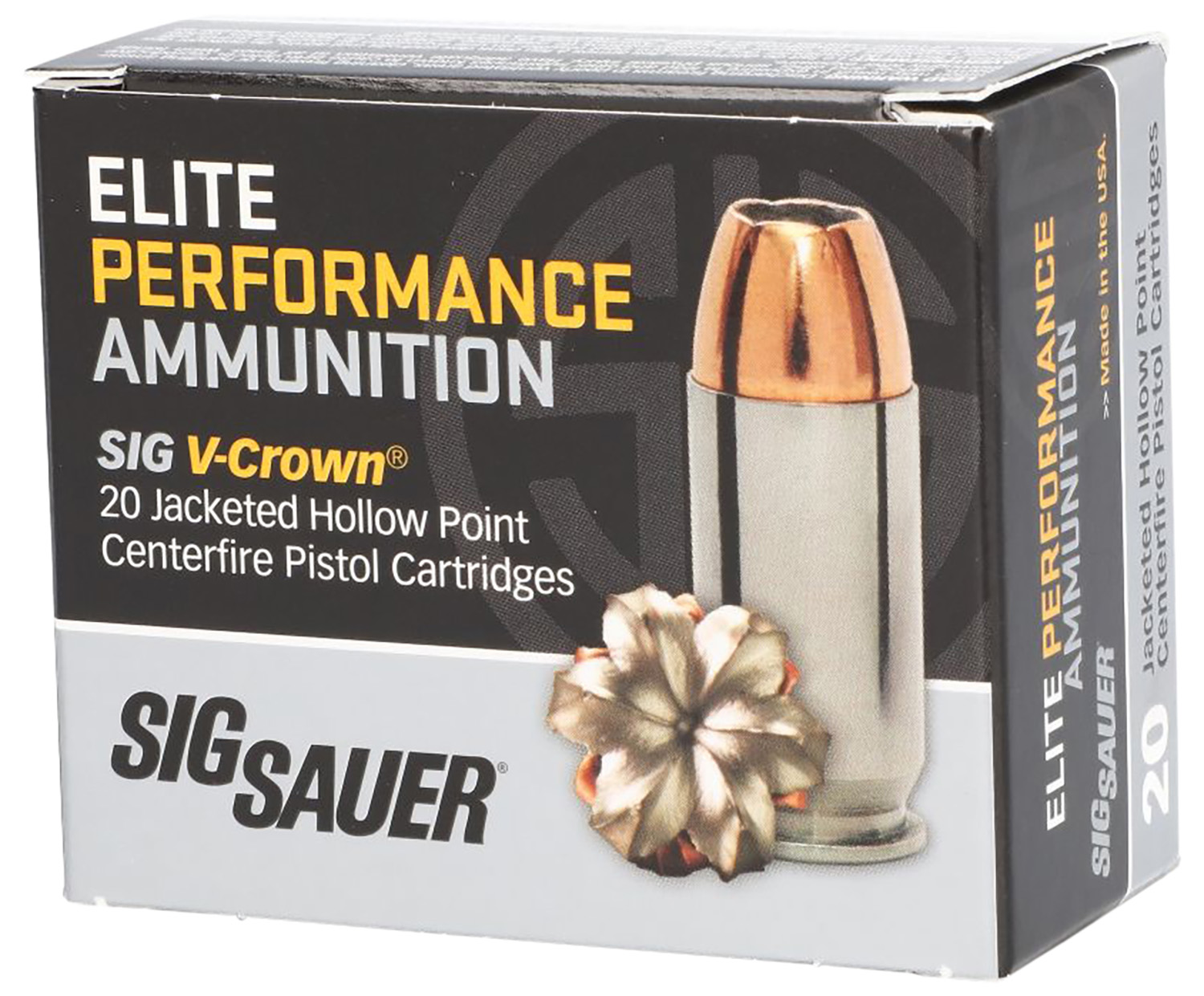 Sig Sauer E40SW120 Elite Performance  40S&W 165gr V-Crown Jacketed Hollow Point 20 Per Box/10 Case