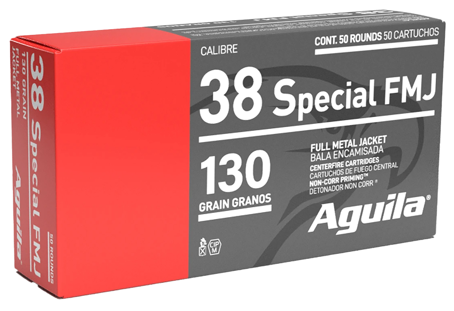 Aguila 1E382521 Target & Range Handgun 38Special 130gr Full Metal Jacket 50 Per Box/20 Case