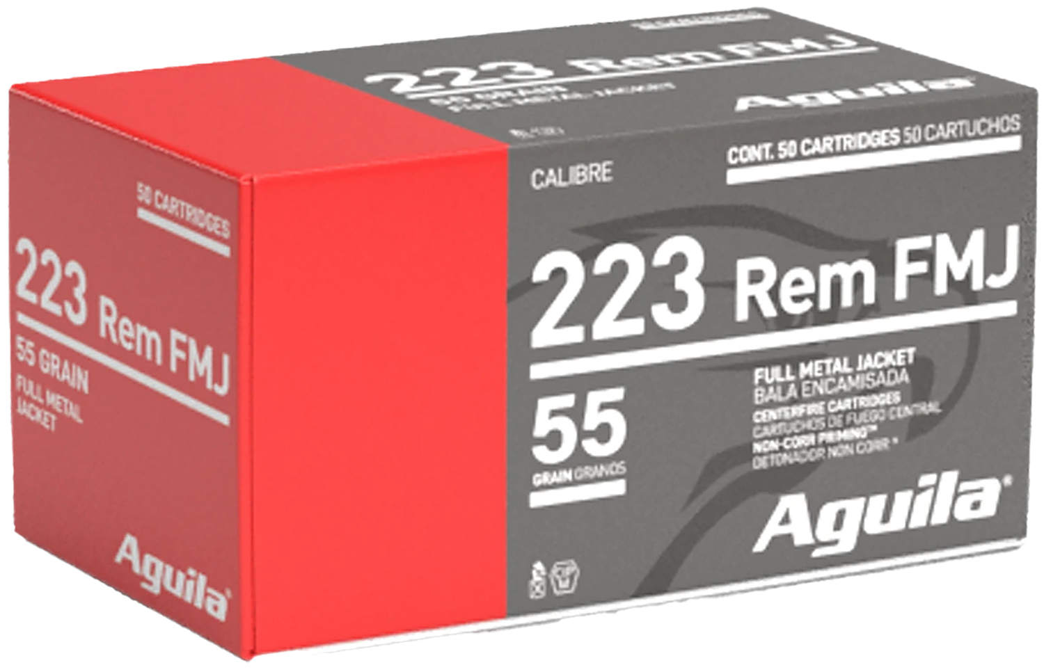 Aguila 1E223110 Target & Range Rifle 223Rem 55gr Full Metal Jacket 50 Per Box/20 Case