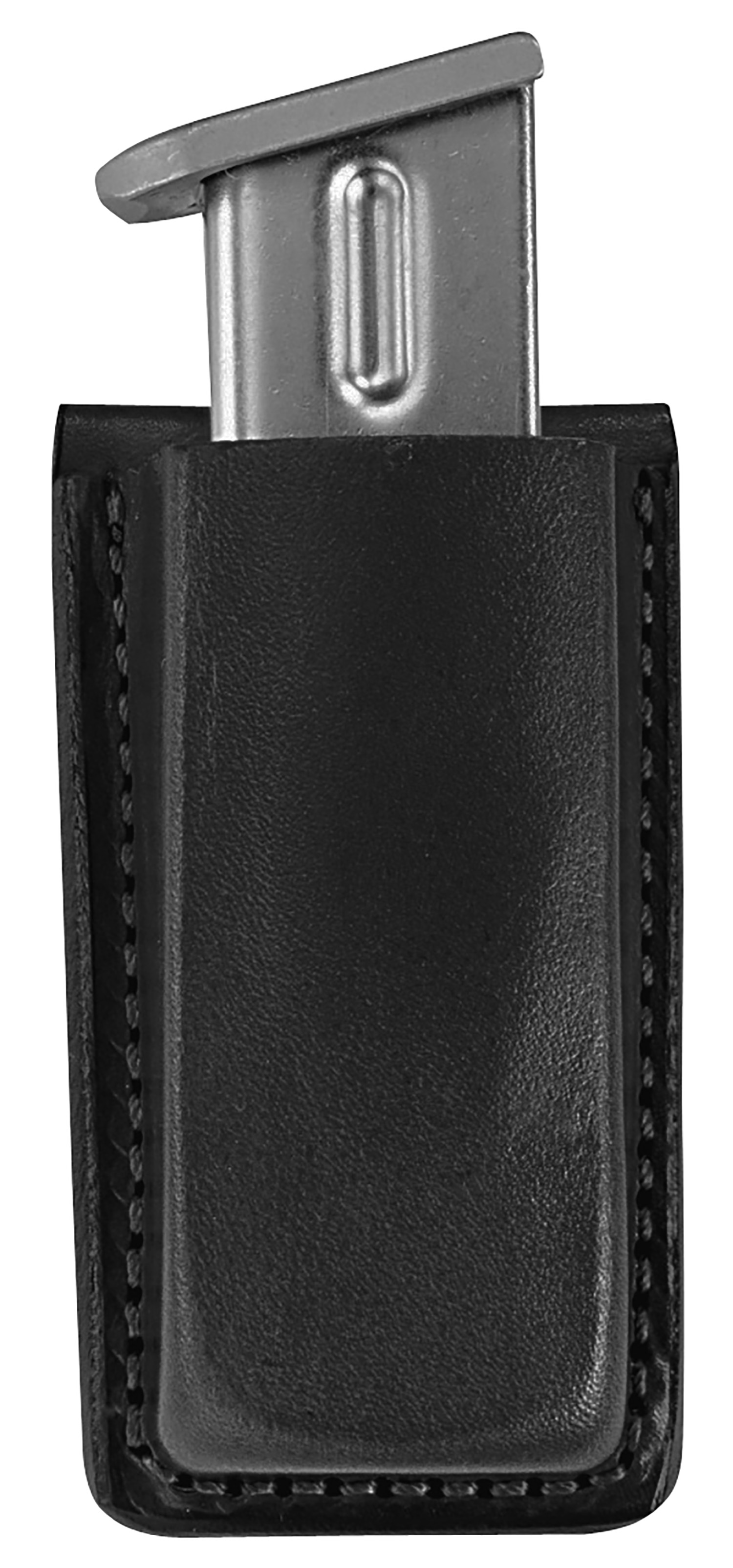 Bianchi 18056 Open Top Mag Pouch  Single Black Leather Belt Clip, Belts 1.75 Wide Compatible w/Glock 17/19/22/23/30/S&W 9/40F/M&P 9/40