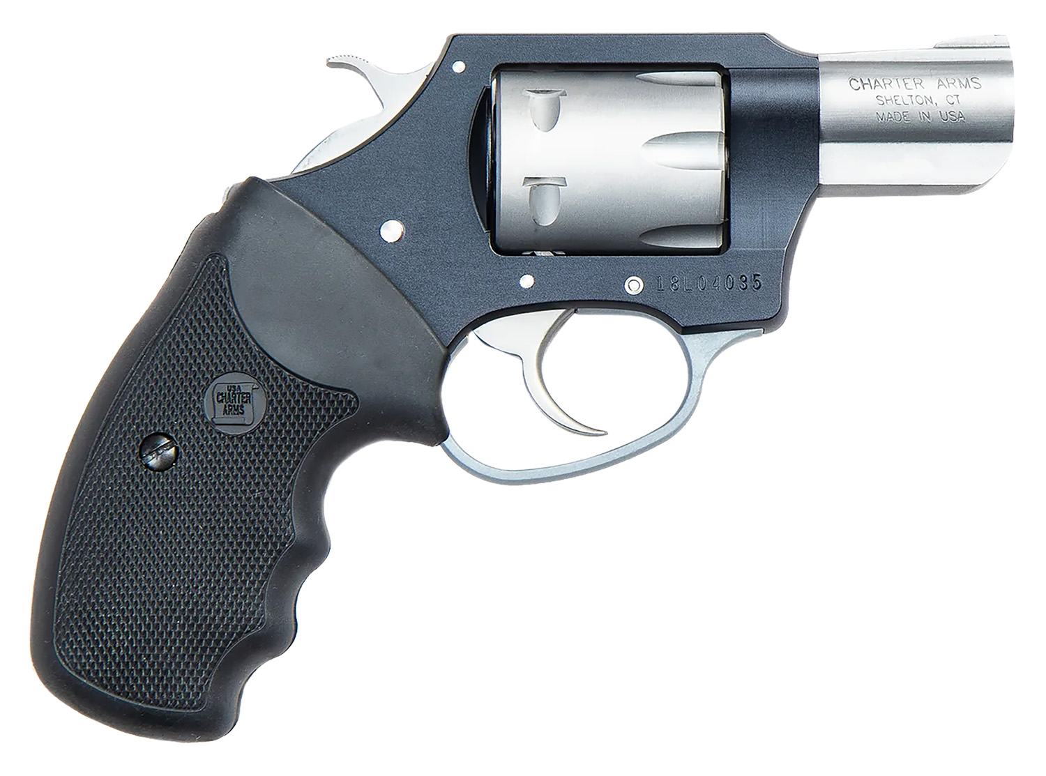 Charter Arms 52370 Pathfinder Lite Small 22 WMR, 8 Shot 2 Matte Stainless Steel Barrel & Cylinder, Aircraft Aluminum Frame w/Black Finger Grooved Rubber Grip, Exposed Hammer
