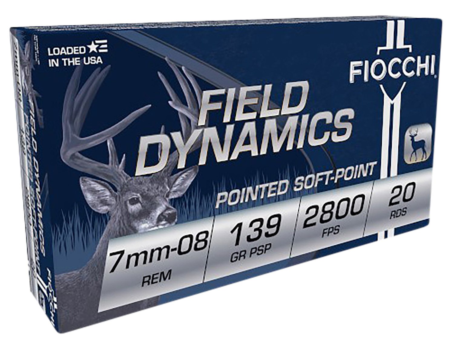 Fiocchi 7MM08B Field Dynamics  7mm-08Rem 139gr Pointed Soft Point 20 Per Box/10 Case