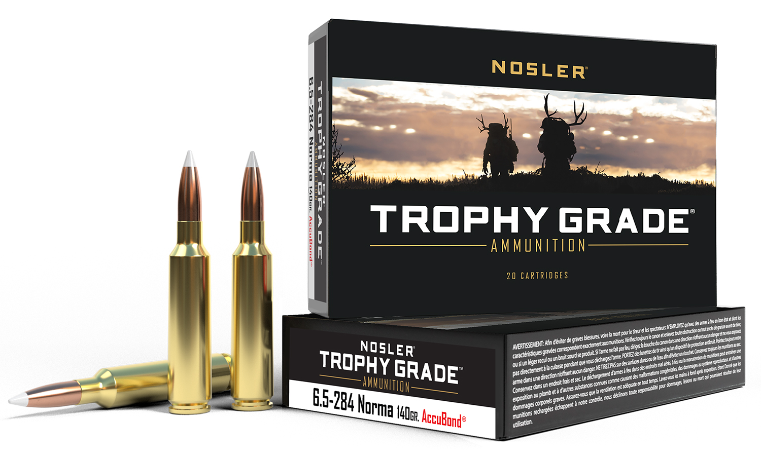 Nosler 60040 Trophy Grade 6.5x284 Norma 140 gr AccuBond Ammo 20/10 Cs