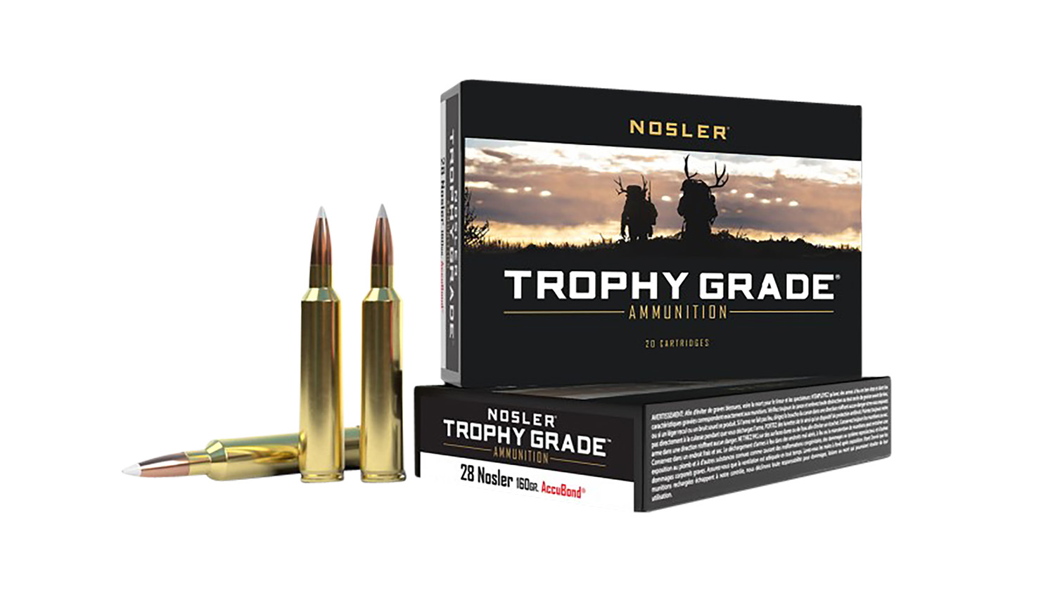 Nosler Trophy Grade Rifle Ammunition 28 160