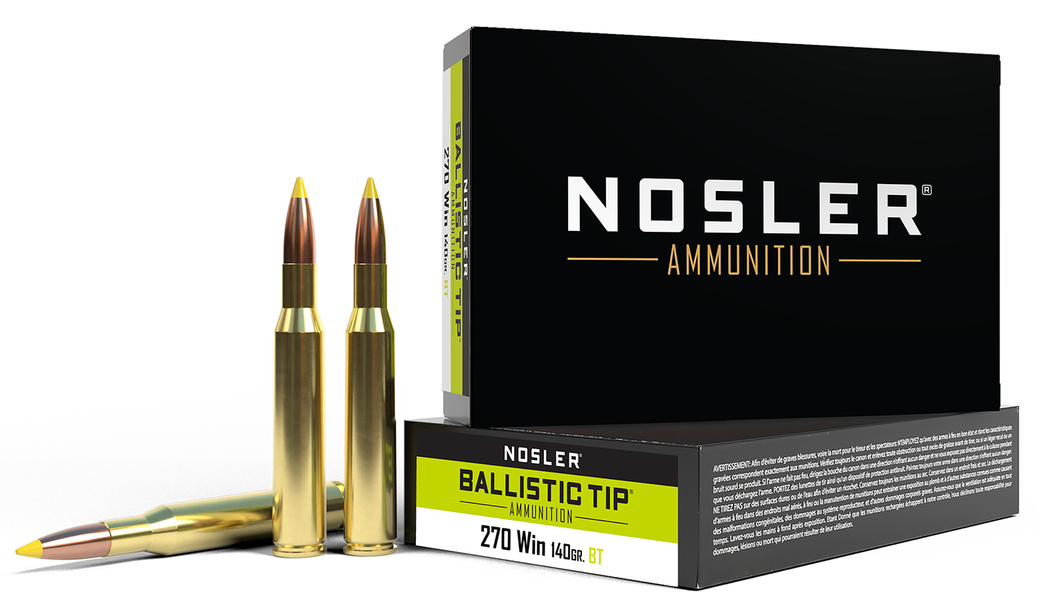 NOSLER Ballistic Tip .270 Win 140Gr BT 20rd Box Rifle Ammo (40055)