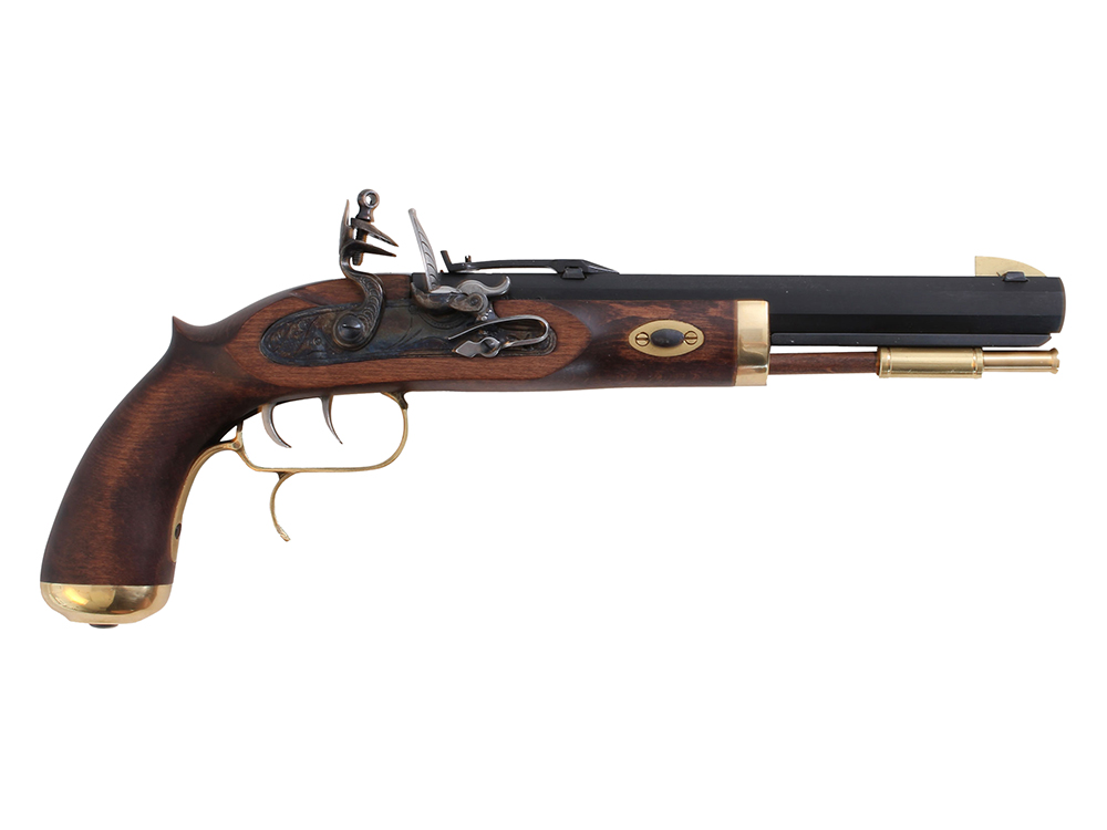 Traditions P1090 Trapper  SAO 50 Cal Flintlock 9.75 1rd Blued Frame & Barrel Hardwood Grip