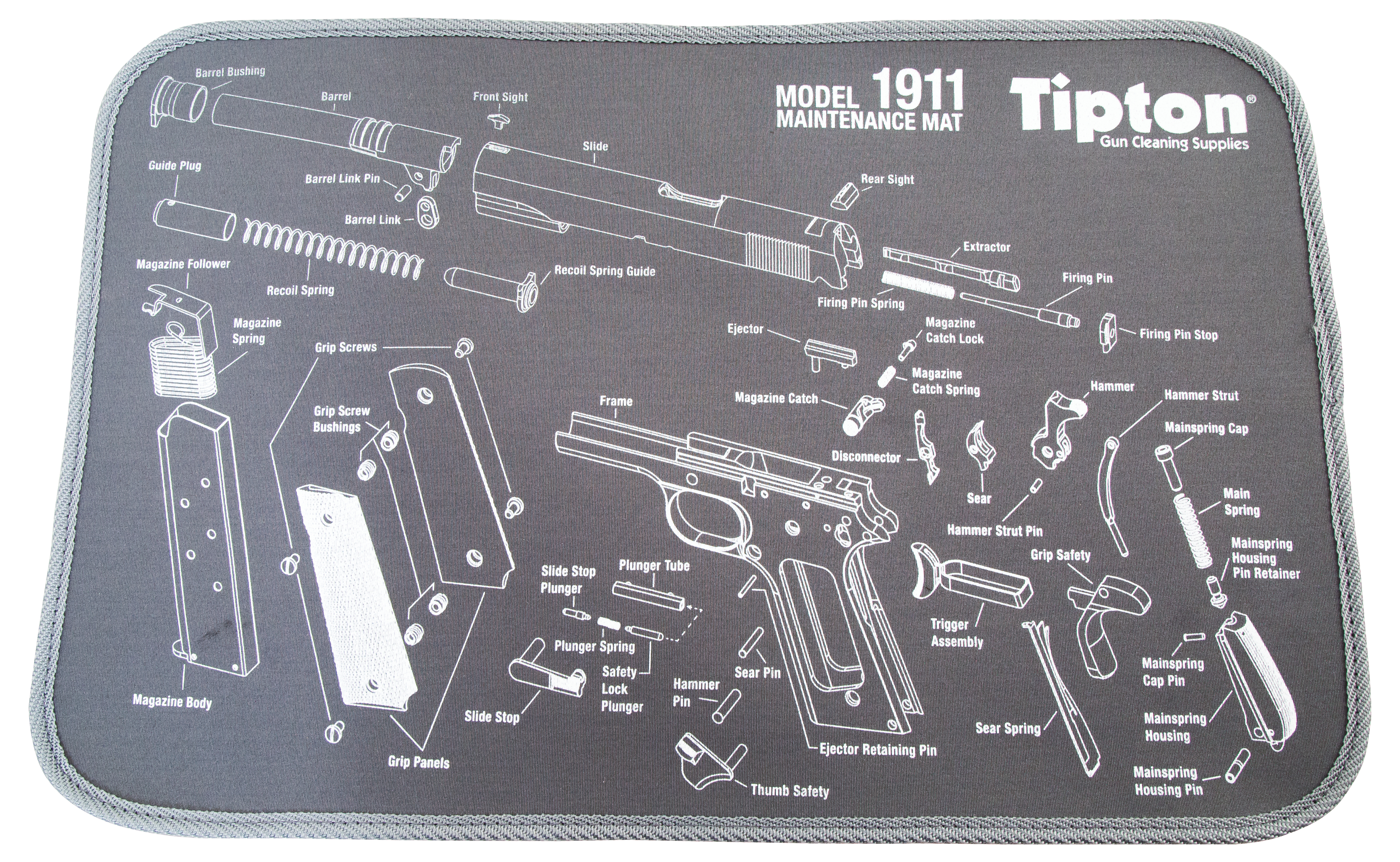 Tipton 558680 Maintenance Mat Neoprene Top Rubber Back 10"x12" Black