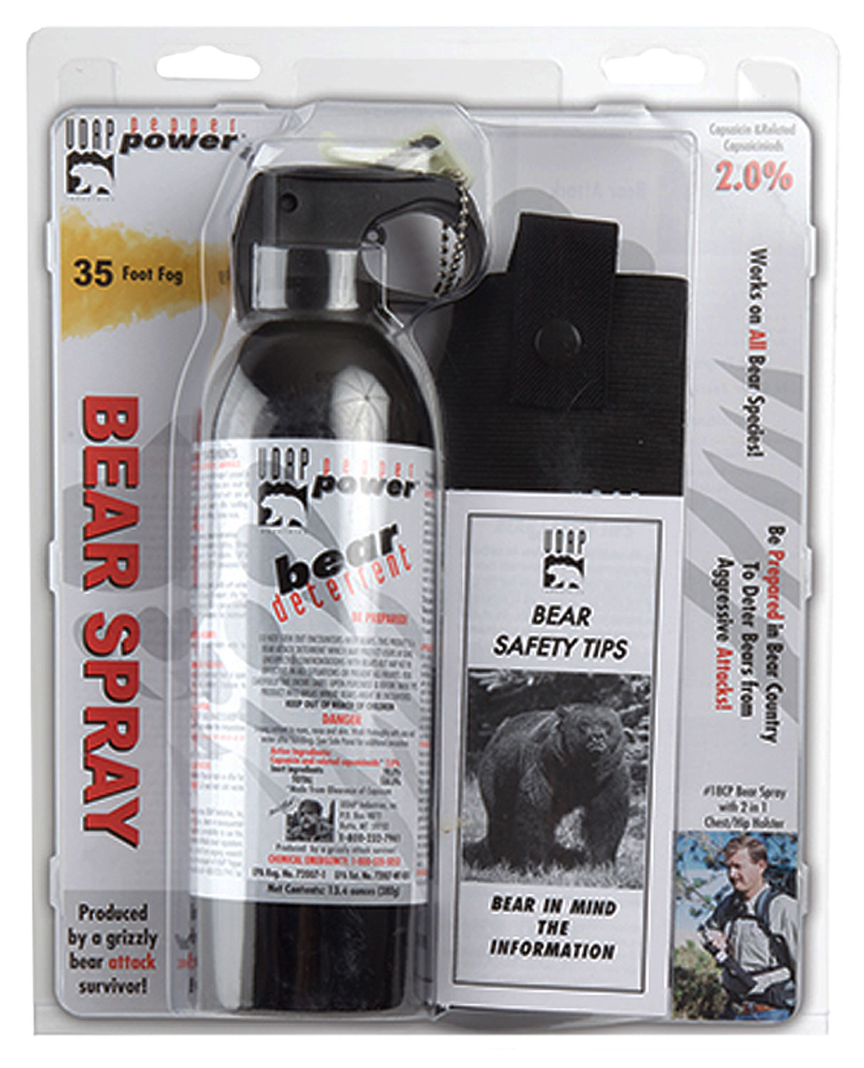 UDAP 18CP Magnum Bear Spray OC Pepper Range Up to 35 ft 13.40 oz Includes-img-0