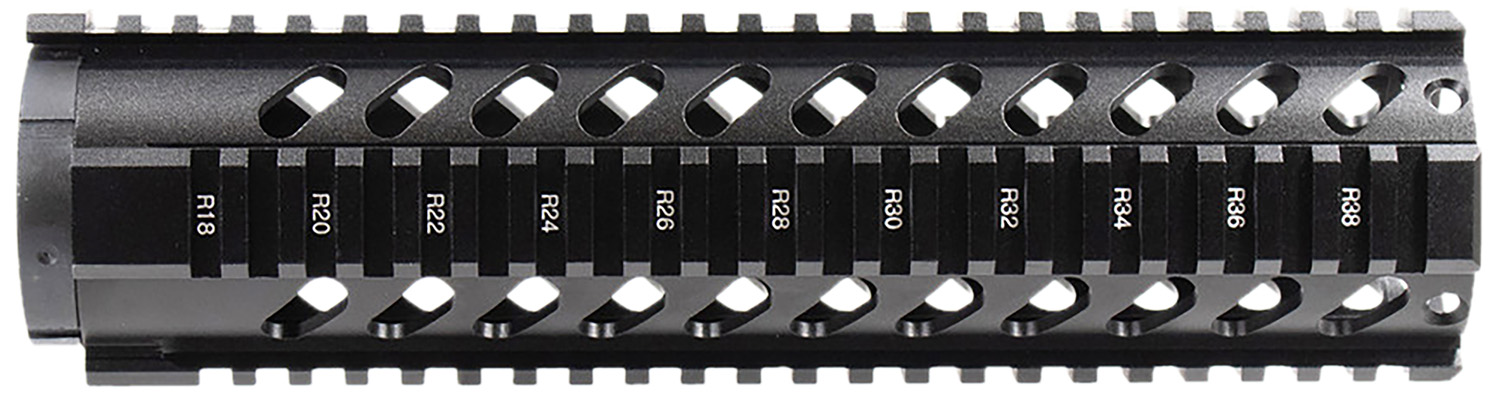 Aim Sports MT061 AR Handguard  10 Mid-Length Style Made of Aluminum with Black Anodized Finish & Quad Rail