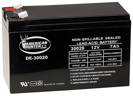 AHUNTR DE-30020 DE1270DC 12V 7AH RECHRG BATTERY