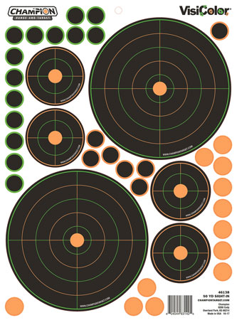 CHAMP 46138 50YD SIGHT IN BULLS EYE VARIETY 5PK