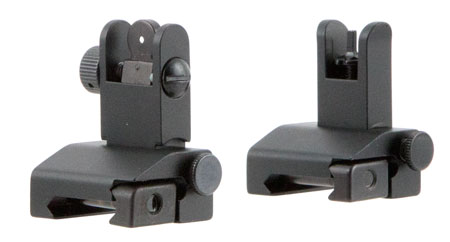 AR Front & Rear Same Plane/Low Pro Pop Up Iron Sights w/Dual