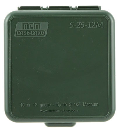 MTM SHOTSHELL BOX 25 RD FLIP-TOP 10 12 GAUGE UP TO 3.5" FOREST GREEN