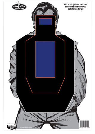 BIR 35721 DIRTYBIRD 12X18 BADGUY IPSC SIL 100PK