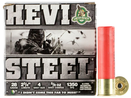 HEVI-SHOT HEVI STEEL 28GA 2.75" 5/8oz #4 25Rd