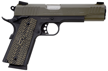 PT1911 45 ACP BK Cerakote Mill Spec Green 5in 1x8 VZ Grip