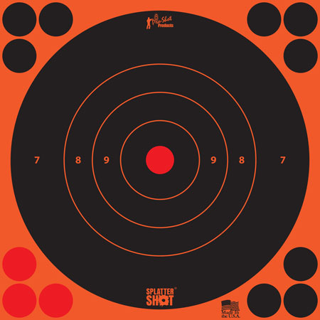 Splatter Shot 8" ORANGE Bull's-eye Target - 6 Qty. pack