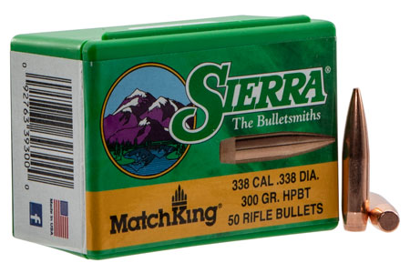 MATCHKING 338 CALIBER (0.338'') HOLLOW POINT BOAT TAIL BULLETS