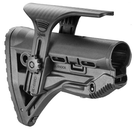 FAB Defense GLSHOCKCP Recoil-Reducing M4/M16 Buttstock w/Cheek Rest Black
