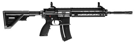 H&K HK416 RIA 22 LR 16.1"  BBL W FLIP UP SIGHTS RIS M-LOK RETRAC STK BLK ALL ALUM RECS 1 10 RD M