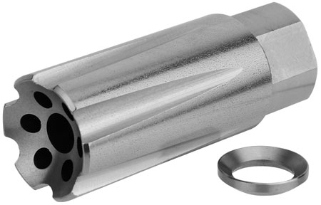 TacFire MZ1020SS Linear Compensator Stainless Steel with 1/2"-28 tpi Threa-img-1