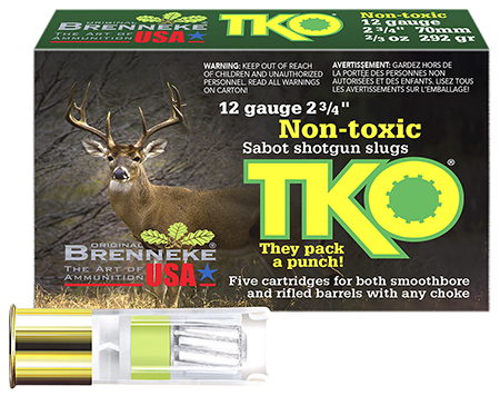 BRENNEKE TKO LEAD FREE TIN SABOT AMO 12GA 70MM 18.9 GRAMS/292 GR 5RD