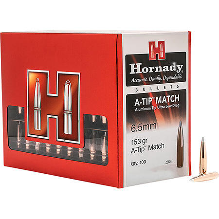 HO 6.5MM .264 153 gr. A-Tip Match Bullets 100/CT