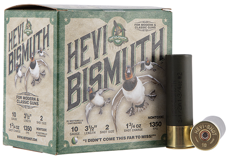 HEVI-SHOT HEVI BISMUTH 10 GA 3.5 IN 2 SHOT 1 3/4OZ- 25/BOX