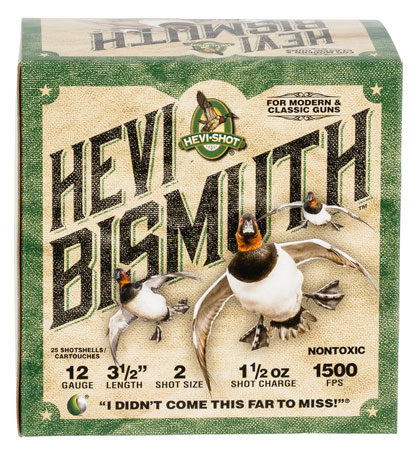 HEVI-SHOT HEVI BISMUTH 12 GA 3.5 IN 2 SHOT 1 1/2OZ- 25/BOX