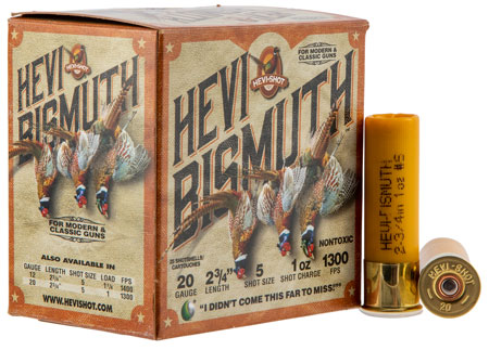 HEVI-SHOT HEVI BISMUTH UPLAND 20 GA 2.75 IN 5 SHOT 1 OZ- 25/BOX