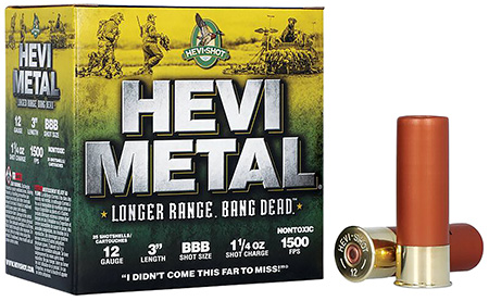 HEVI-SHOT HEVI METAL LONG RANGE 12GA 3" 1 1/4oz #BBB 25RD