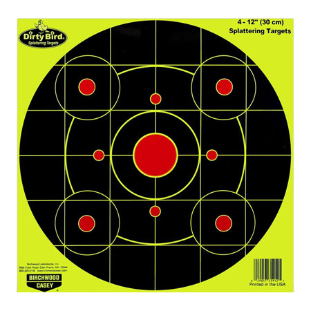 DIRTY BIRD 12" YELLOW BULL'S-EYE TARGET - 4-PK