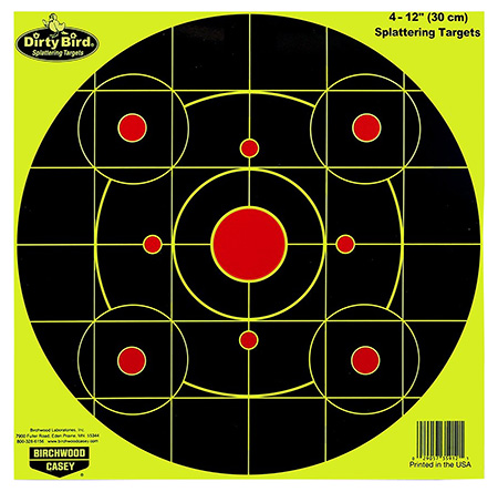 BIR 35925 DIRTYBIRD 12" YELLOW BULLSEYE 25PK