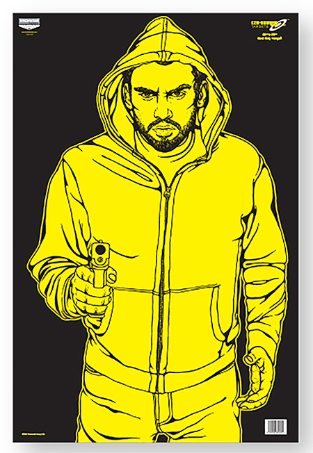 EZE-SCORER 23" X 35" BC BAD GUY BLACK/YELLOW - 5 PAPER-PK (FOLDED)
