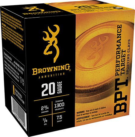 BPT PERFORMANCE TARGET 20GA 2-3/4'' 7/8 OZ TARGET #7.5 SHOT