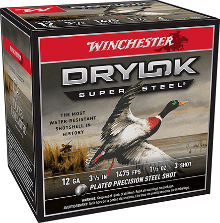 WINCHESTER DRYLOK SPR STEEL HV 12G 3-1/2" #3  1-1/2 OZ 25/250