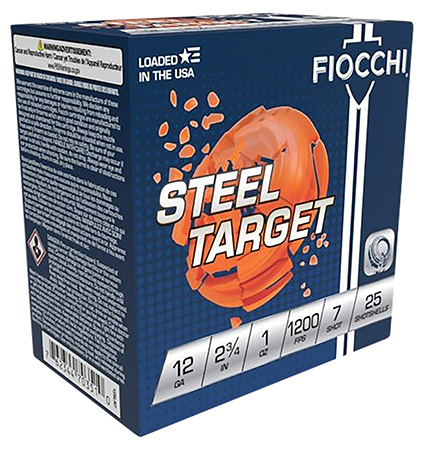 FIOCCHI 12GA 2 3/4" 1OZ #7 STEEL TARGET LOW RECOIL 25RD