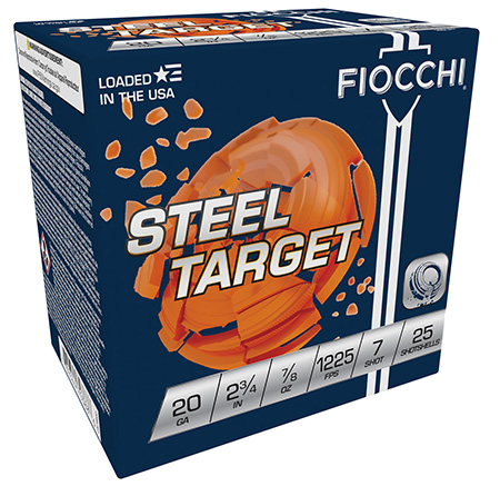 FIOCCHI 20GA 2 3/4" 7/8oz #7 STEEL TARGET LOW RECOIL 25RD