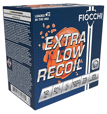 Fiocchi 12GA 2 3/4" 7/8oz #7.5 Low Recoil Trainer 25RD