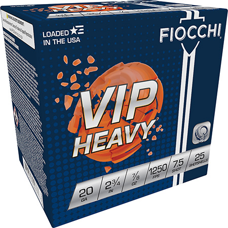 FIOCCHI 20GA 2 3/4" 7/8oz #7.5 VIP Heavy 25RD