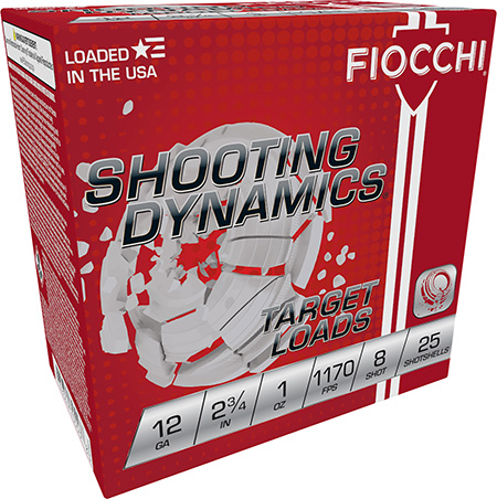FIOCCHI SHOOTING DYNAMICS AMO 12GA 2.75 IN 1 OZ #8 1170FPS 25-RD (10 BOXES PER CASE)