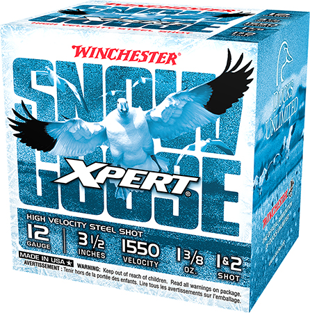 WINCHESTER EXPERT SNOW GOOSE STEEL 12GA 3.5" 1 3/8OZ 1 & 2 25RD (10 BOX CASE)