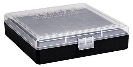 #008 40S&W/45 ACP CLEAR/BLACK AMMO BOX 100RND