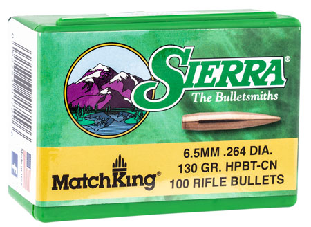 6.5 mm/.264 Caliber (.264) 130 gr. HPBT Match 100 count bullets