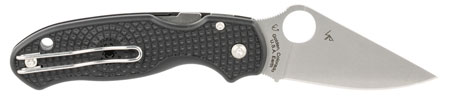 Spyderco Para 3 Lightweight 3" Satin Plain Edge Black FRN scales CTS-BD1N Blade Steel