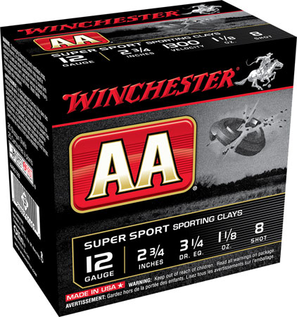 WIN AA SUPER SPORT VP 12GA 1-1/8OZ #8 100/2