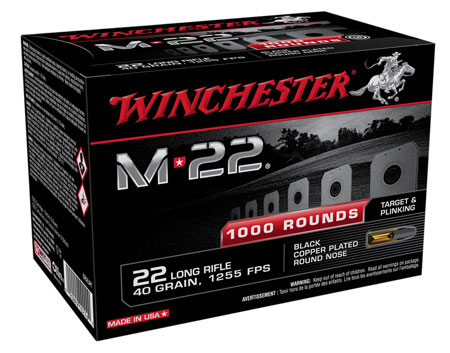 Winchester Ammo S22LRT M-22 22 LR 40 gr Black Copper Plated Round Nose 100-img-1