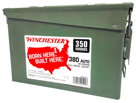 380 AUTO 95GR FMJ  BRASS CASE 350 RDS/AMMO CAN