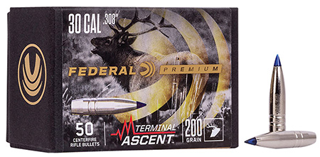 FEDERAL .308 CALIBER 200GR TERMINAL ASCENT COMP BULLET 50RD