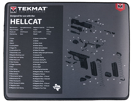TekMat TEKR20HELLCAT Hellcat Ultra 20 Cleaning Mat Springfield Parts Diagr-img-1